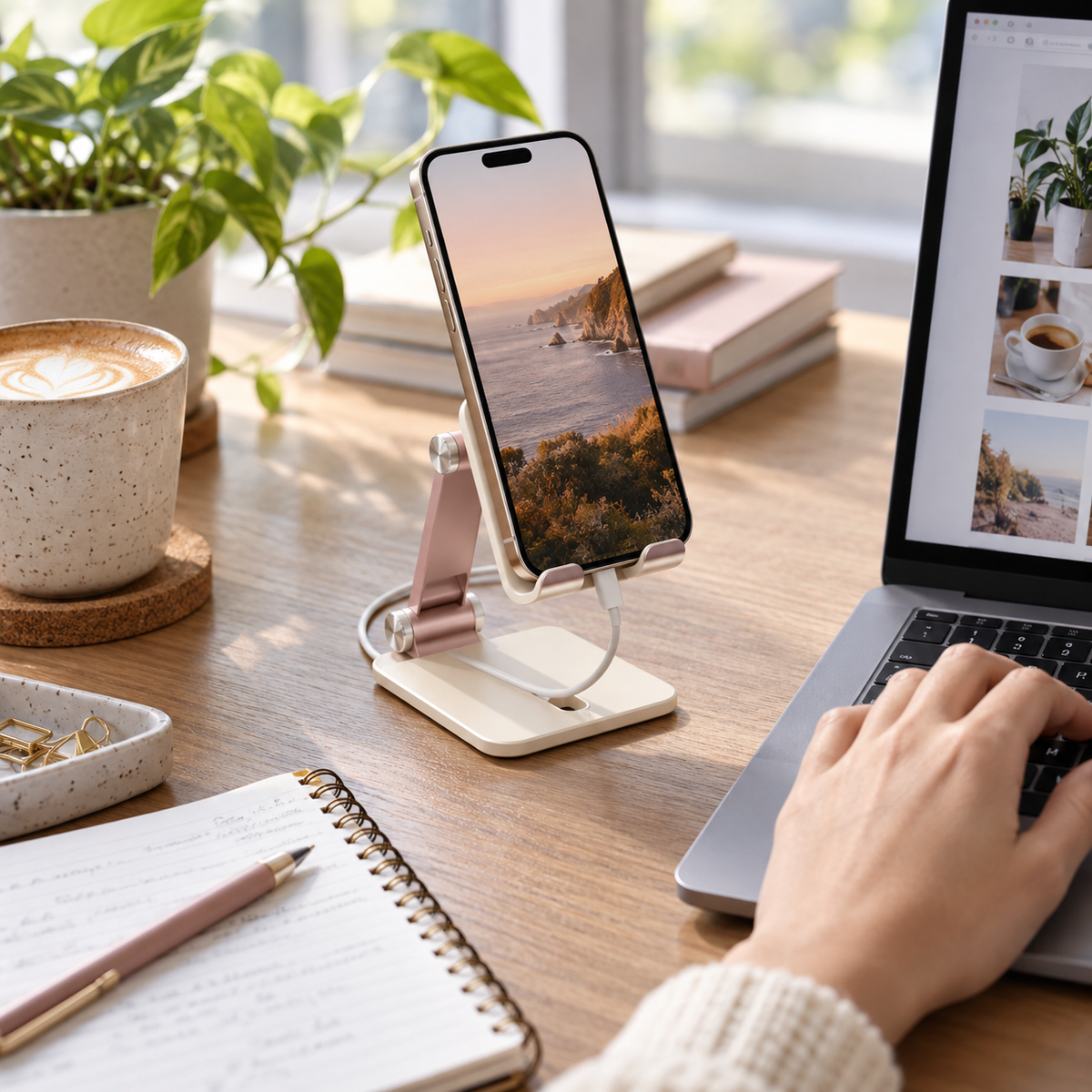 Adjustable Desktop Phone Cradle
